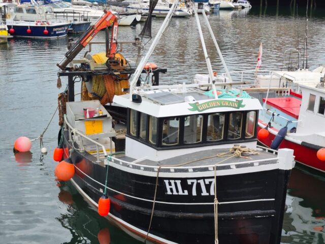 Fishing vessel Golden grain, On her mooring, at Sunderland marina