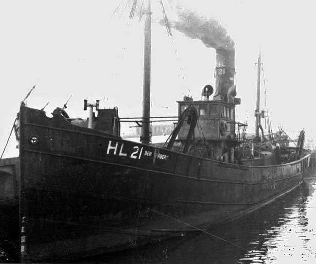 Fishing vessel Ben Tarbert, Ben Tarbert HL21, Hartlepool steam trawler. Built Aberdeen 1912 by Hall, Russell & Co Ltd. Later served as an Admiralty boom defence vessel before retur