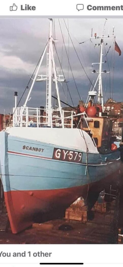 Fishing vessel Scanbouy, Scanbouy new whaleback fitted, at Whitby parkol shipyards