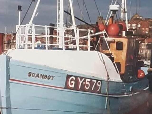 Fishing vessel Scanbouy, Scanbouy new whaleback fitted, at Whitby parkol shipyards