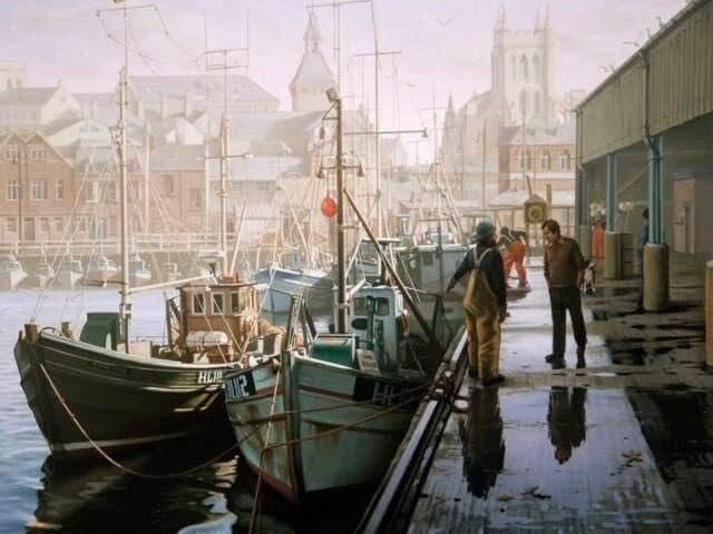 Fishing vessel Hartlepool Fish quay scene back in the day, Hartlepool Fish Quay Scene